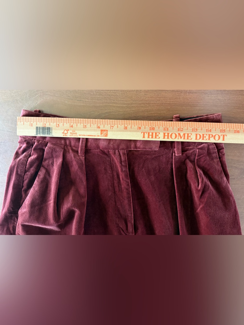 Wide-Leg Velvet Pants in Burgundy - Picture 5 of 9
